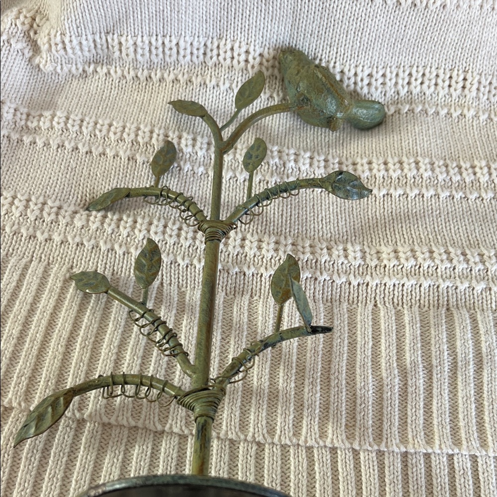 Vintage Metal Bird Jewelry Display.